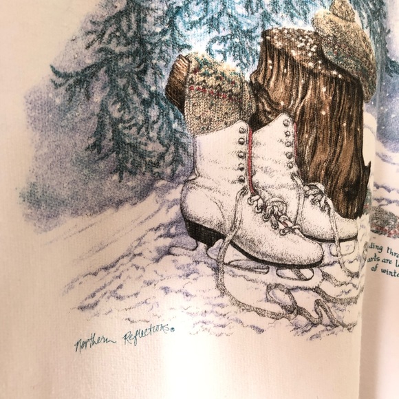 3/$15: Vintage Northern Reflections Ice Skate Turtleneck Sweatshirt - Picture 3 of 7